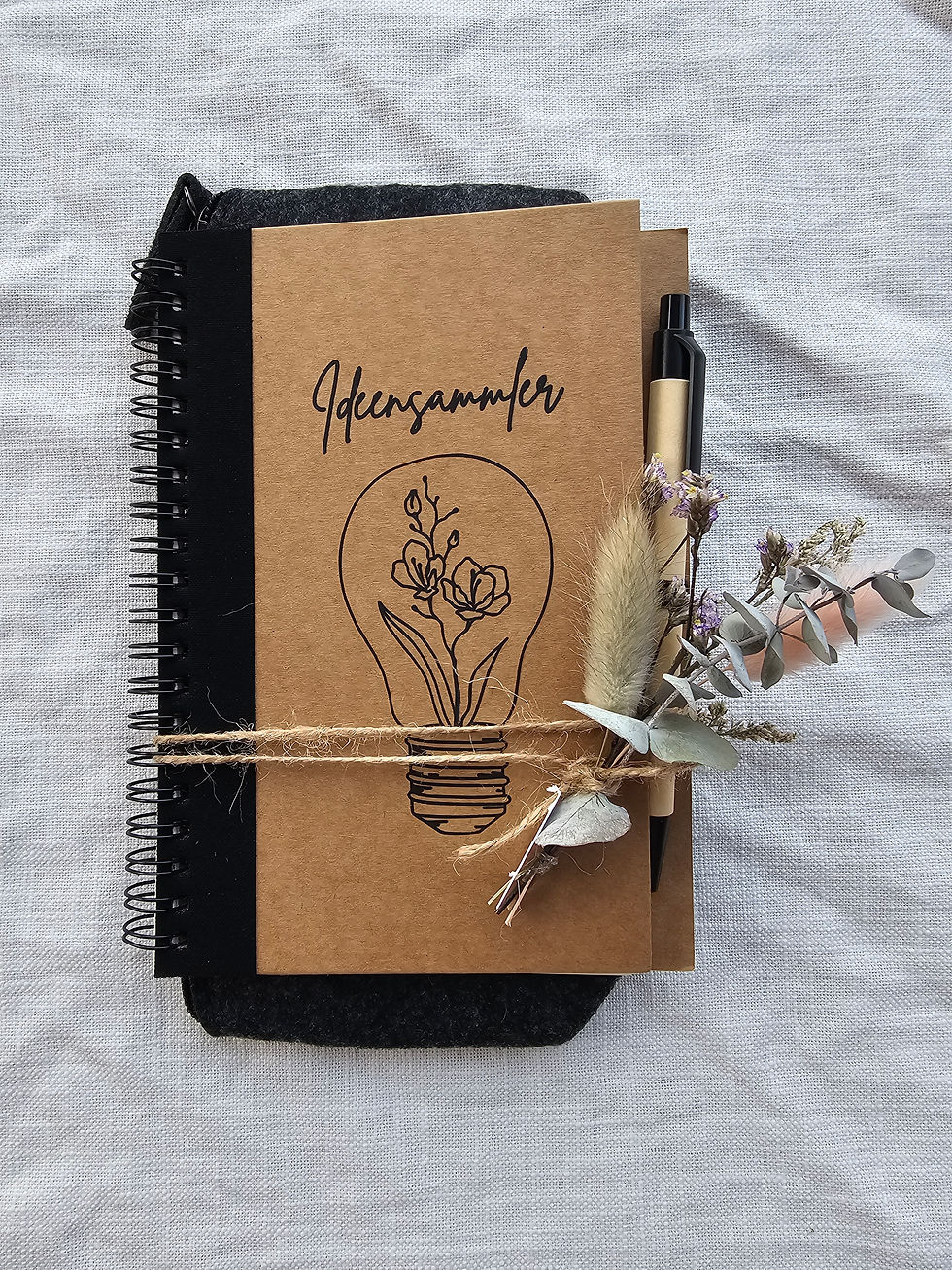 Geschenkset, Notizbuch und Filztasche