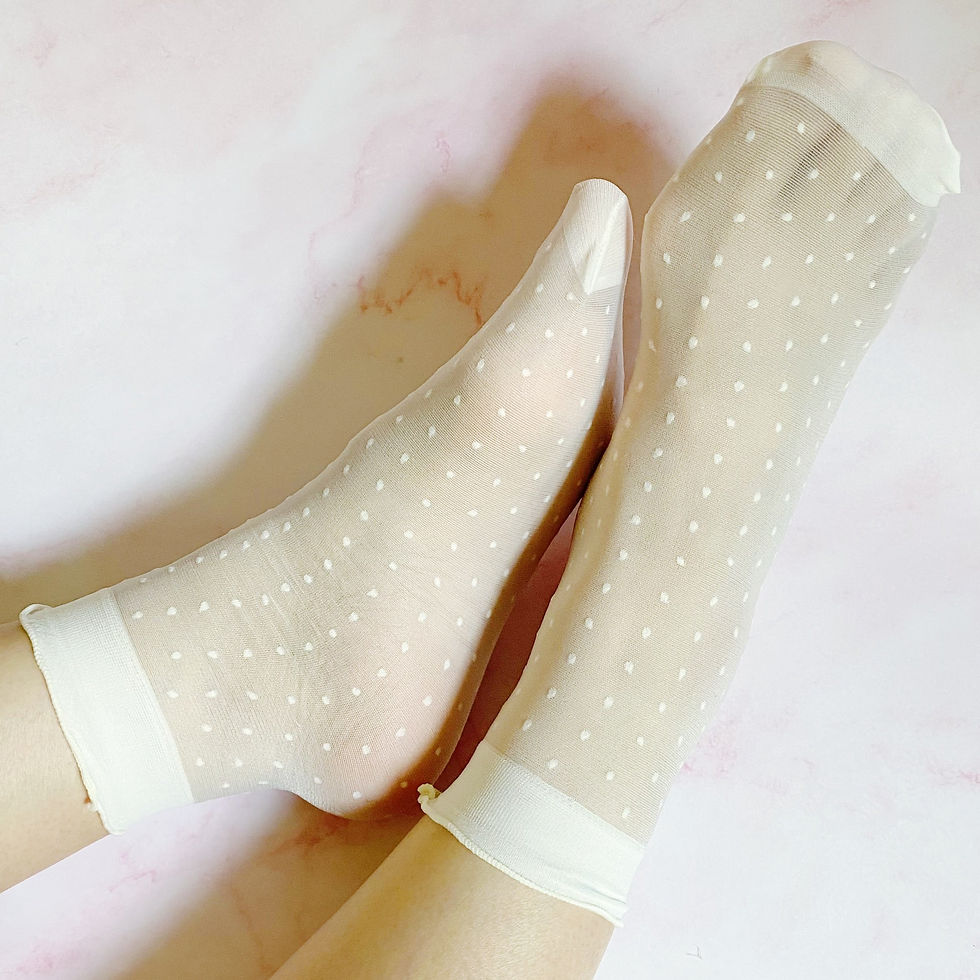 Miniaturbild: Dots And Strawberries Sheer Socks Set Of 2 Pairs