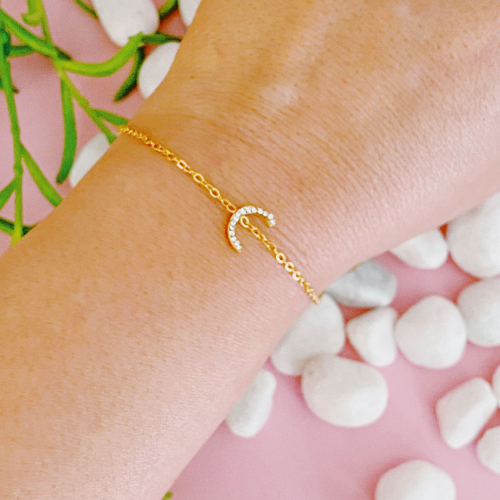 Miniaturbild: Dainty Sparkle Initial Bracelet