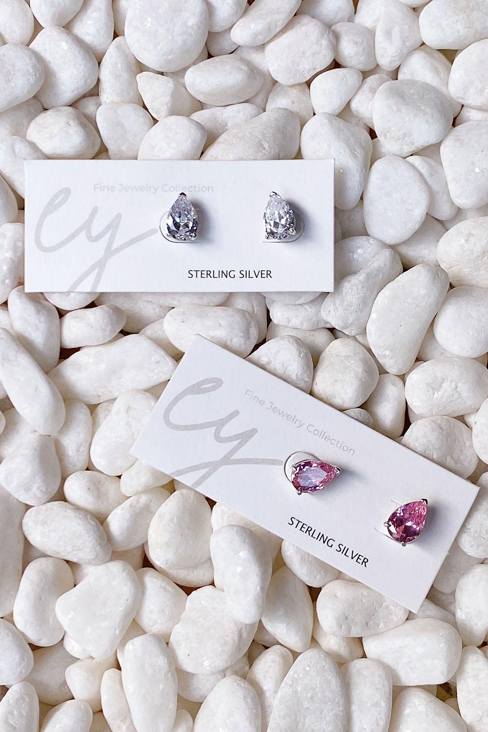 サムネイル： Luxe Teardrop Sterling Silver Stud Earrings