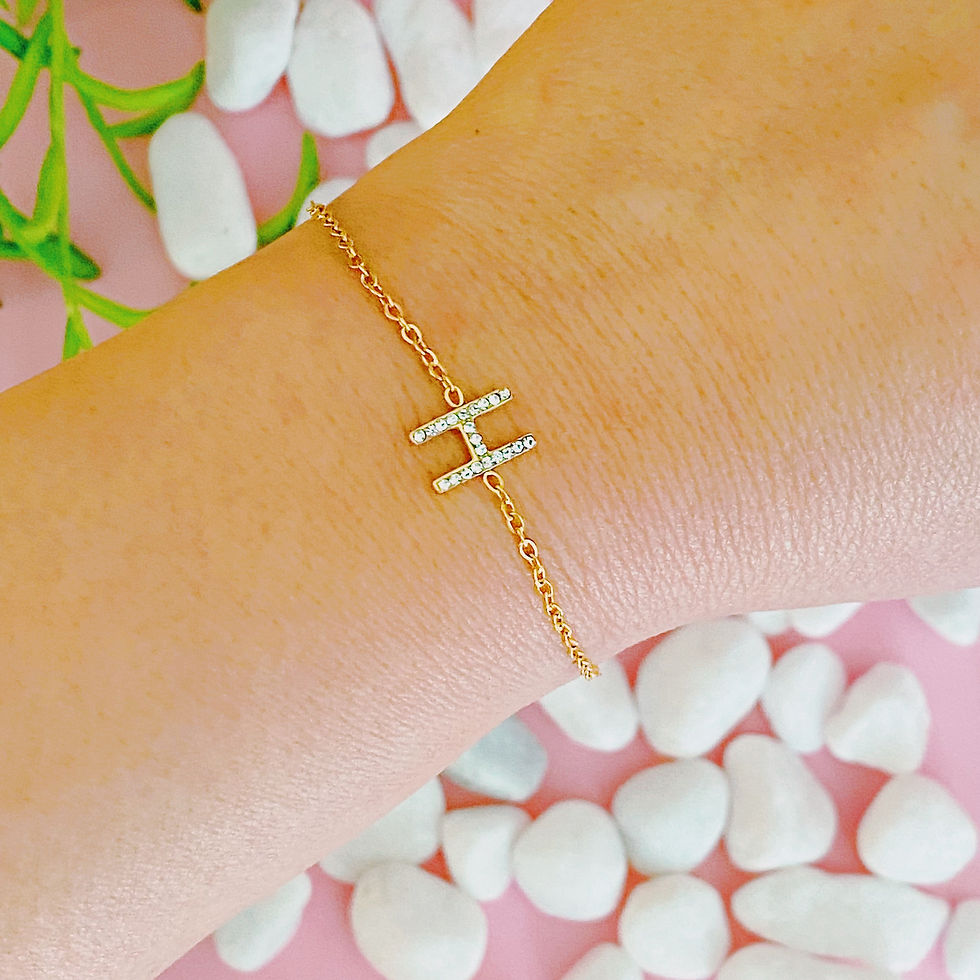 Miniaturbild: Dainty Sparkle Initial Bracelet