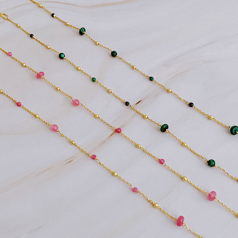 Miniaturbild: Dainty Precious Stone Bead Necklace