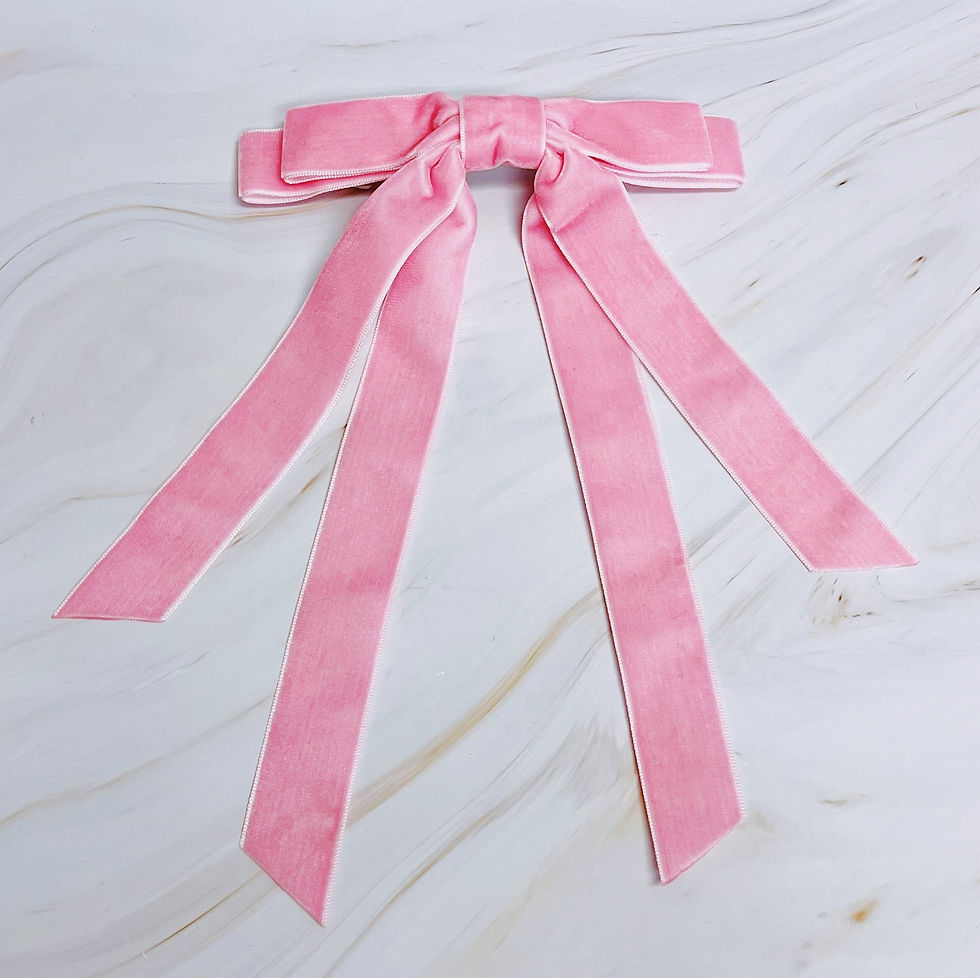 Miniaturbild: Double Bow Double Sash Velvet Hair Clip