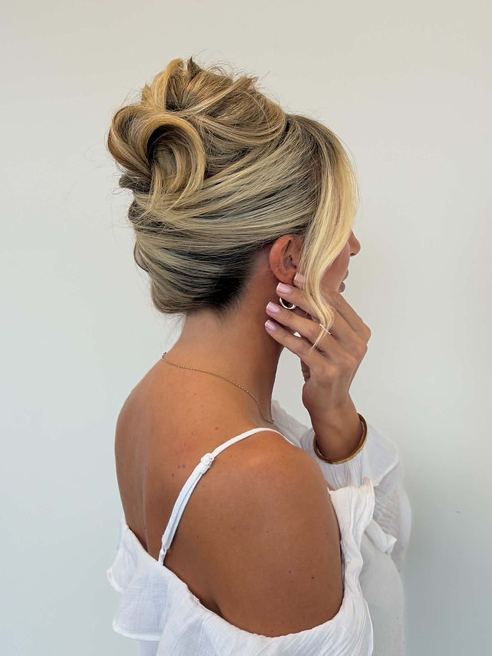 gorgeous updo on isle of man bride