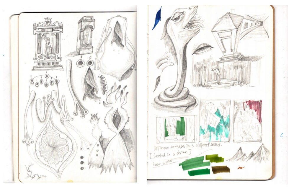 Sketchbook and draft