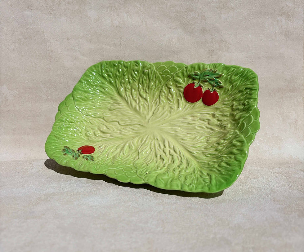 Thumbnail: Beswick Ware Ceramic Lettuce & Tomato Pedestal Server Dish - Signed 237.