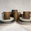 Thumbnail: vintage 20 piece set of Two-Tone Branskome china, brown & white china set from 1950's - Mid Century Decor, minimalist decor.