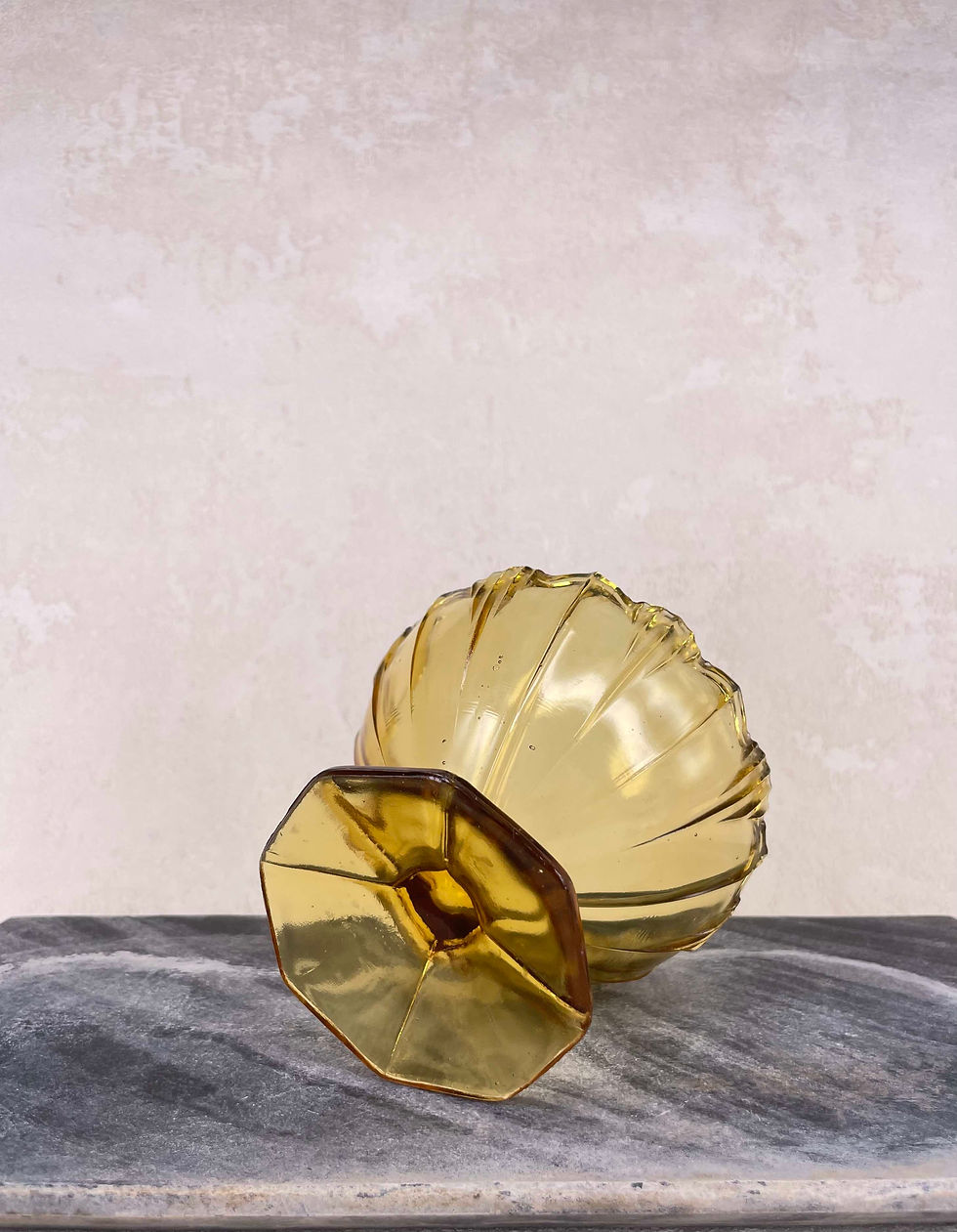 Thumbnail: Scalloped Edge Amber glass triflebowls,  sowerby, bagley and co, anchor hocking, sundae bowls, vintage amber desert dishes,