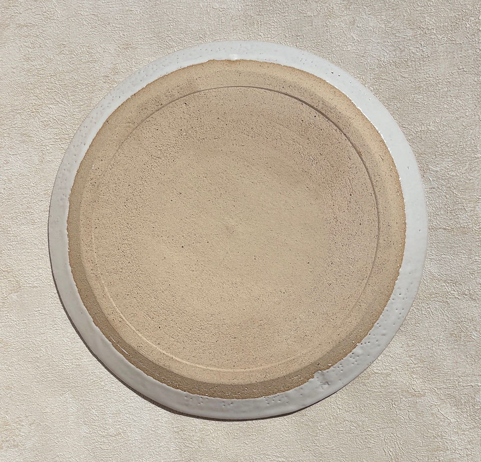Thumbnail: Vintage Studio Pottery Stoneware White Glazed Plate -  Hand Thrown. White ceramics, minimalistic interiors. earthy stoneware.
