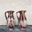 Thumbnail: retro West German pottery jugs, drip glaze in burgundy & cream, matching pair. Bay Keramik
