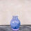 Thumbnail: MCM studio art glass, caithness glass, Murano glass, small blue glass vase, blue lilac confetti glass vase.