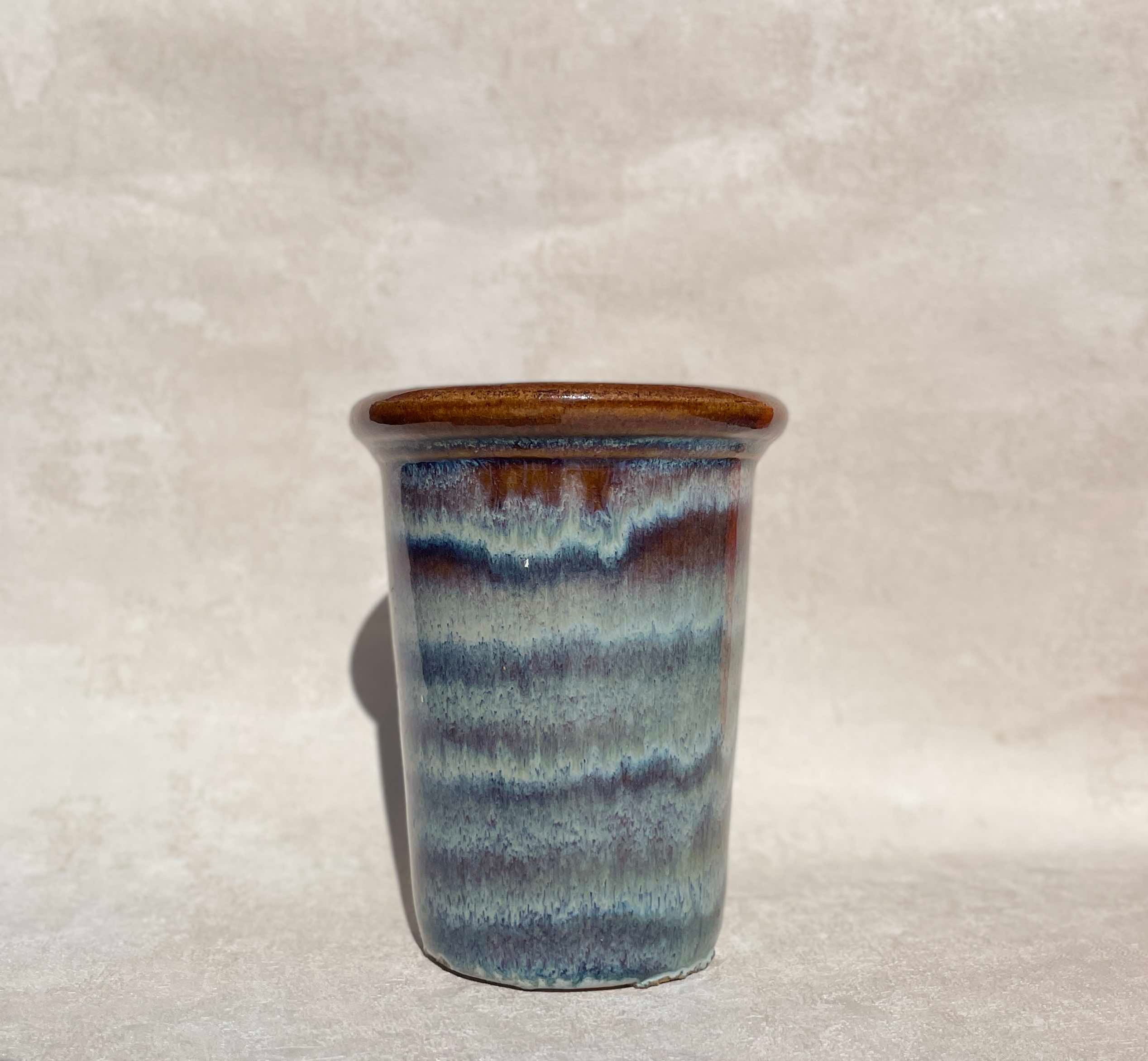 Vintage Studio Pottery Planter Pot, Drip Glaze - Plant Pot. studio pottery, natural interiors,