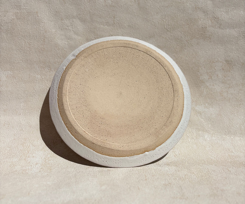 Vintage Studio Pottery Stoneware White Glazed Plate - Hand Thrown, ceramic plate, rustic home decor.