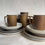 Thumbnail: Vintage rare, collectable, china 1950's earthy brown and cream tea coffee set, mid-century decor, open shelving kitchen decor