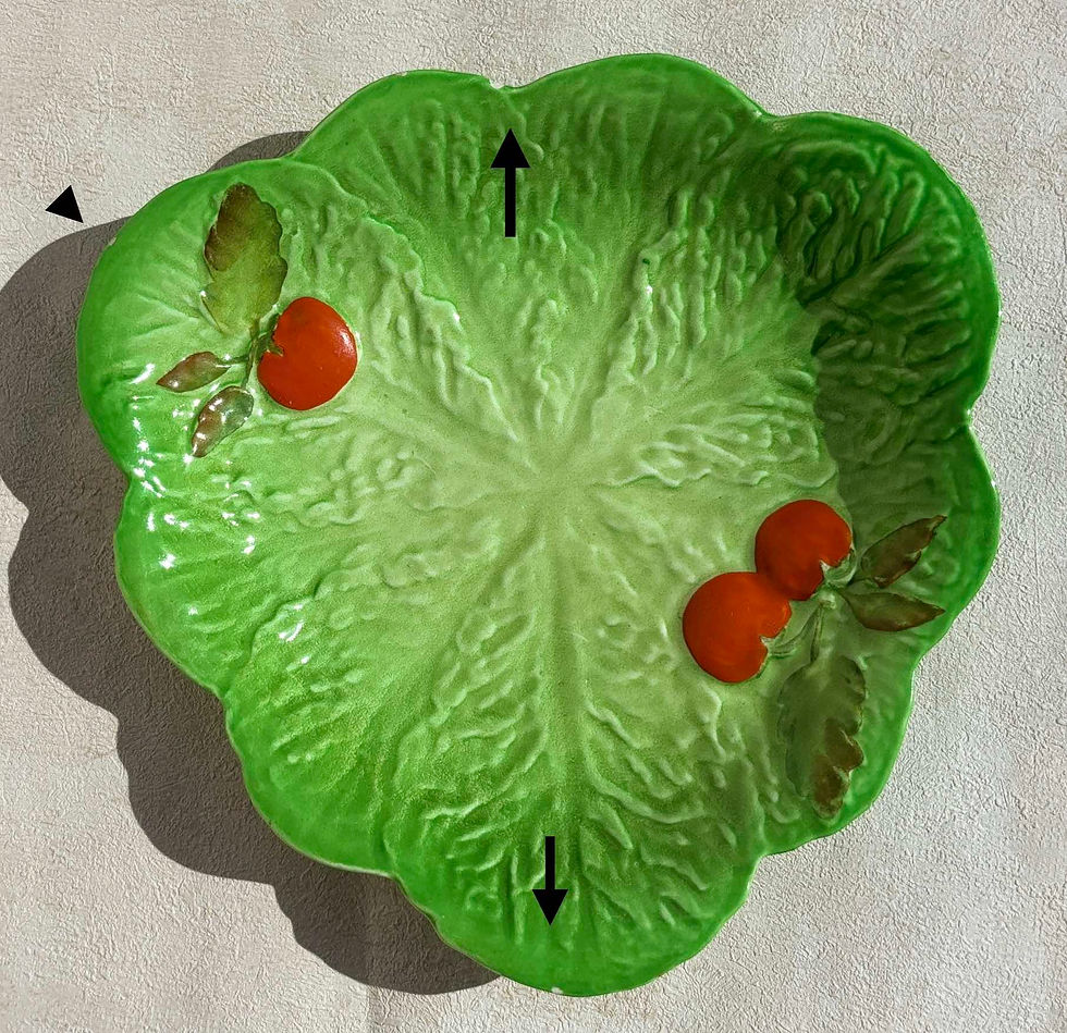 Thumbnail: Vintage Carlton Ware Green Lettuce & Tomato Ceramic Serving Dishes - Set of 3. Bordallo Pinheiro, eclectic interiors.