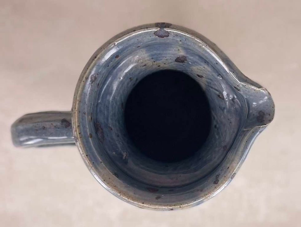 Thumbnail: Vintage studio jug hand made and signed my Guy Baudat, green /grey glazed finish, rare.