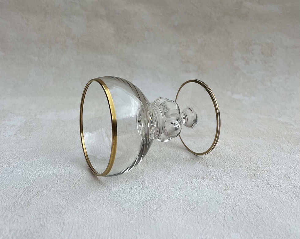 Thumbnail: Vintage Holmegaard Gisselfeld Liqueur Cocktail Glasses, Gilded - Set of 6..