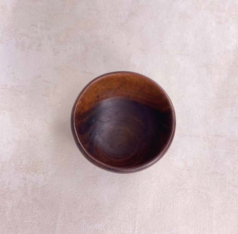 Thumbnail: Vintage snacking bowl, contemporary wooden bowl, hand made teak artisan bowl, rustic bohemian kitchen decor.