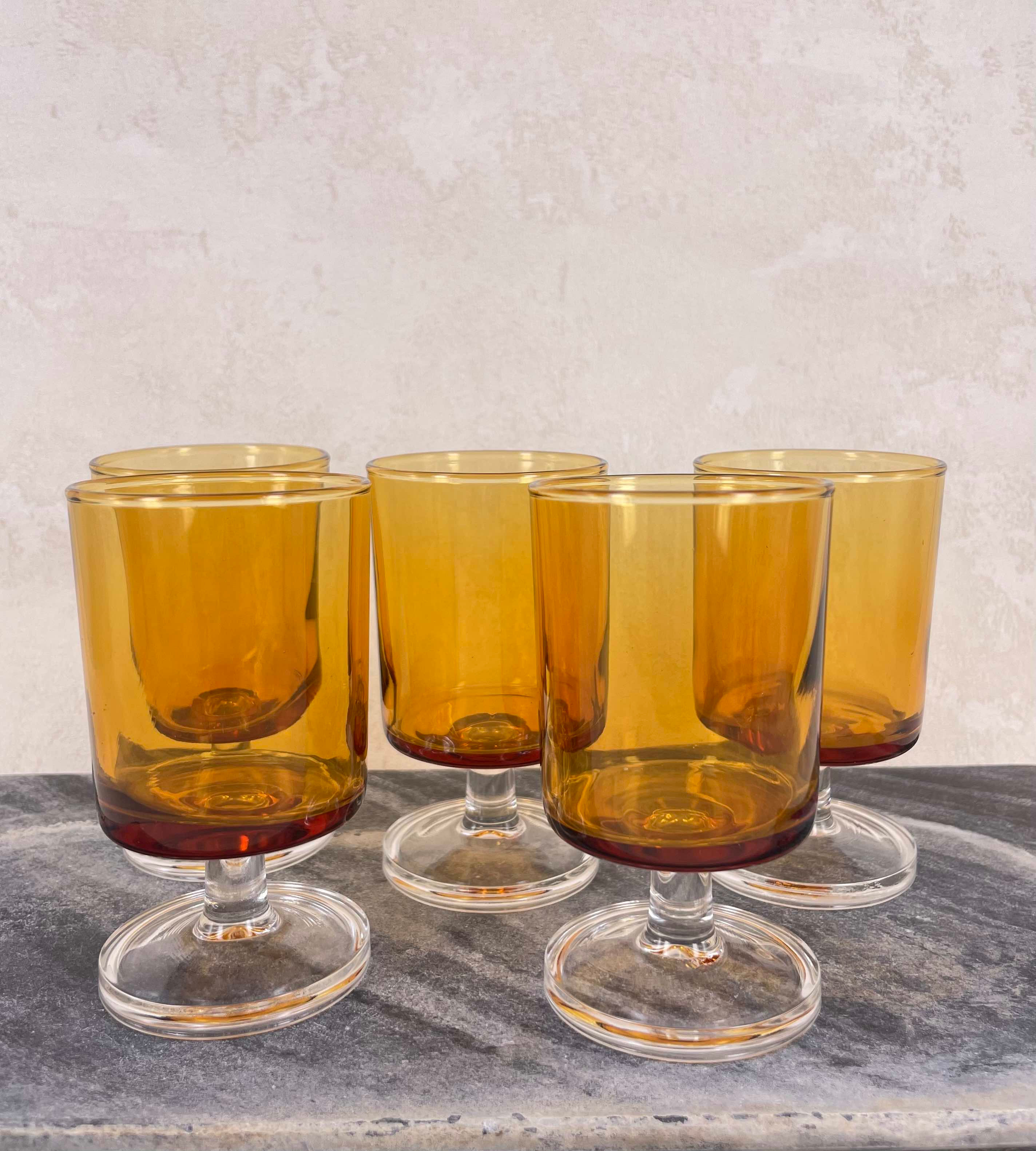 Luminarc,  Vintage amber Water Glass, French