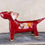 Thumbnail: Retro deep glazed hand made red dog incense burner sculpture, quirky one-of-a-kind. unique ceramic pottery, weighted.