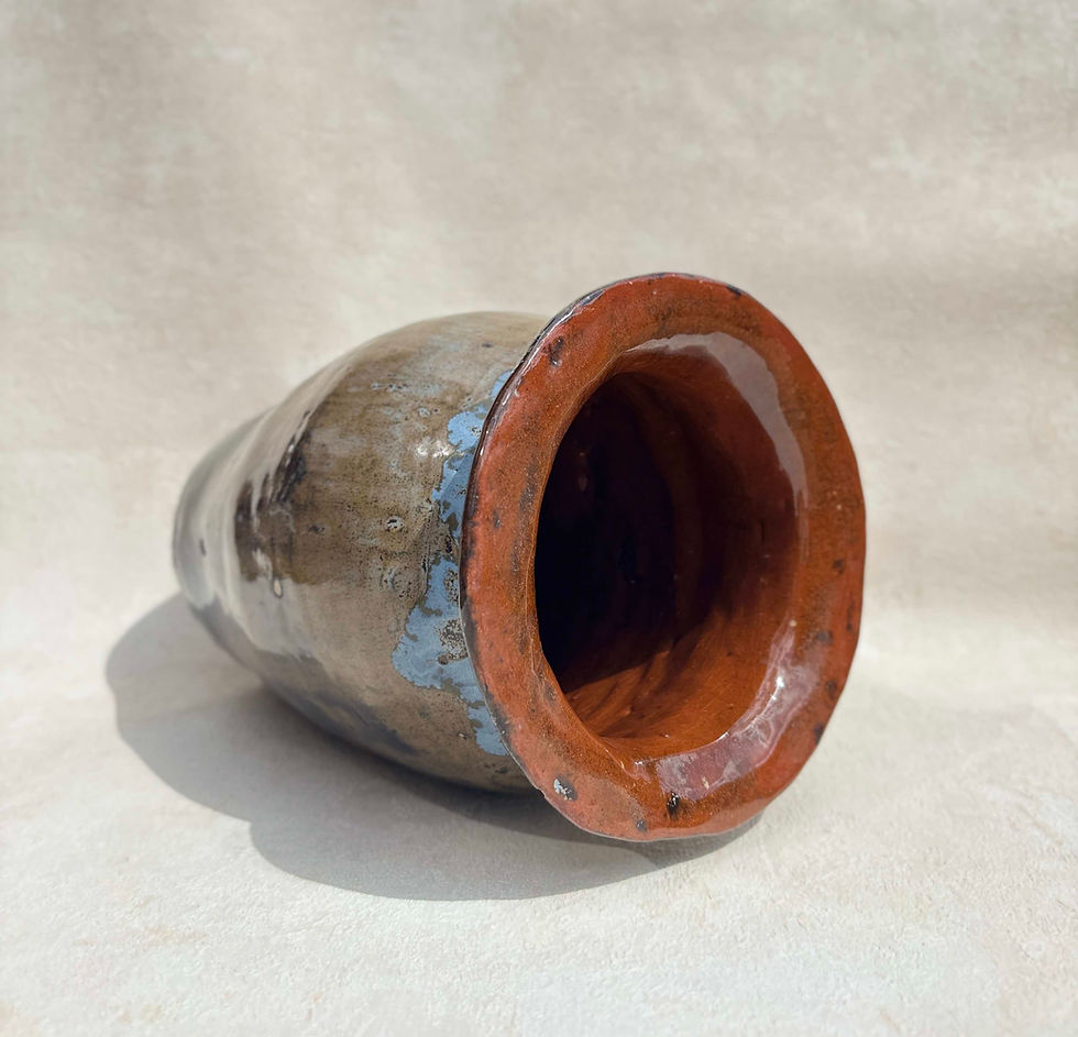 Vintage Studio Pottery, Stoneware Vessel, Sculptural Ceramic Vase, Signed Louise Bishop, signed studio pottery. MCM decor.