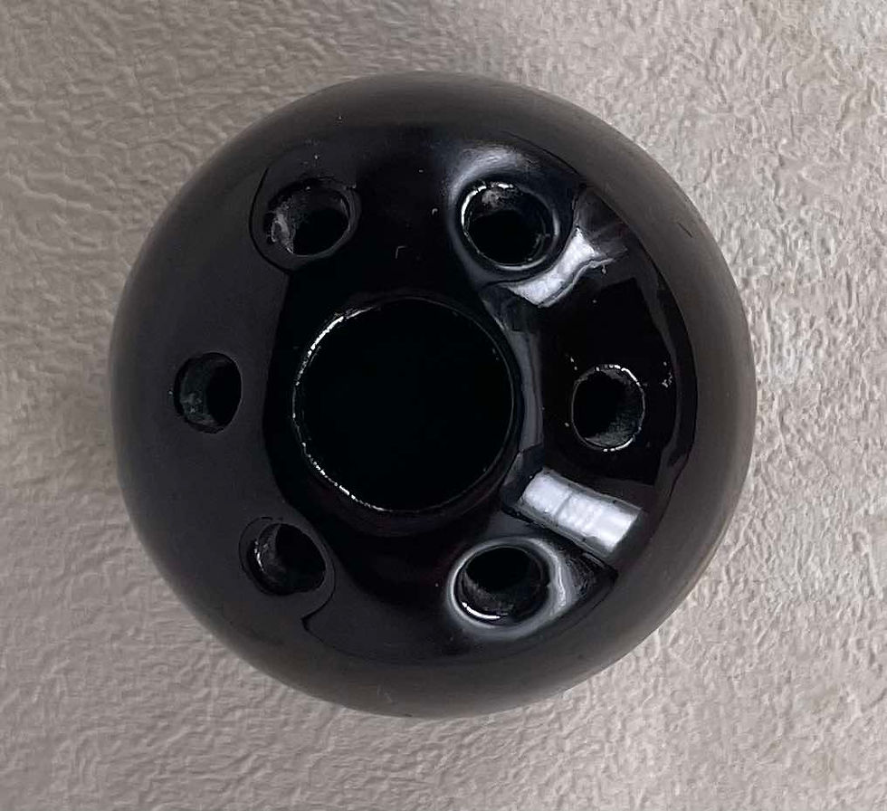 Thumbnail: Hand-thrown studio pottery incense holder. Rockingham-style brown glazed earthenware body with hand painted ochre leaves.