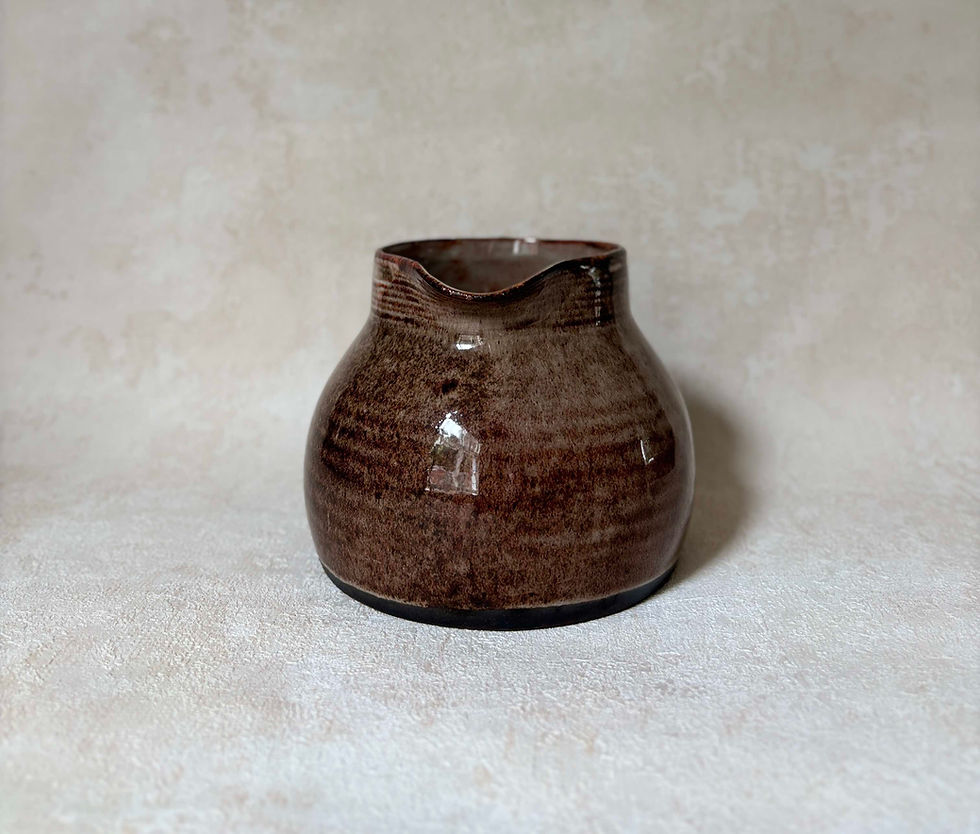 Thumbnail: Vintage Studio  Pottery, Ceramic Jug, Brown Glaze - Signed artisan pottery, contemporary interiors,