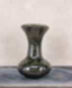 Green Vintage vase from Fosters Pottery, Drip glaze finish ceramic - Mid Century.