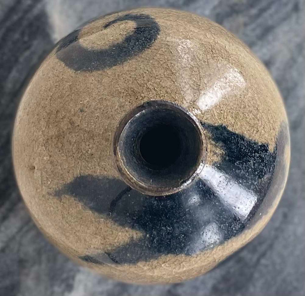 Thumbnail: hand made artisan short round studio vase, one-of-a-kind gifts studio pottery.