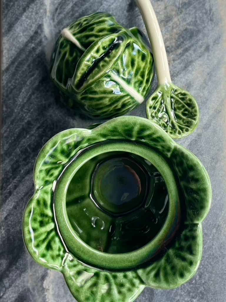 Thumbnail: 1970's decor, Subtil Portugal Cabbage pot with lid and spoon, rare and highly collectable, retro, mid-century decor.