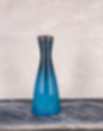 Vintage Western Germany tall bottle vase with turquoise crackle glaze by bay, Ruscha, Scheurich 1950-1970