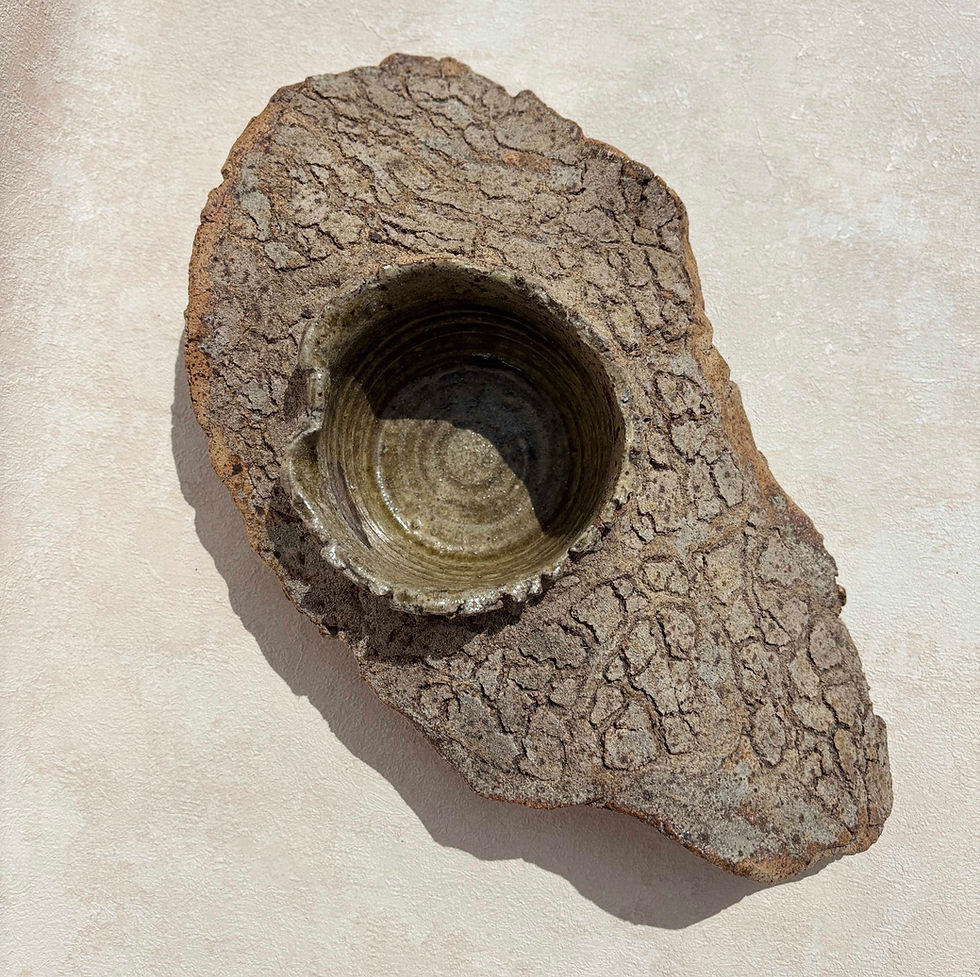 Thumbnail: Vintage Studio Pottery, organic Sculptural Vessel, Earthy raw clay Ceramic statement piece, Signed artisan pottery.