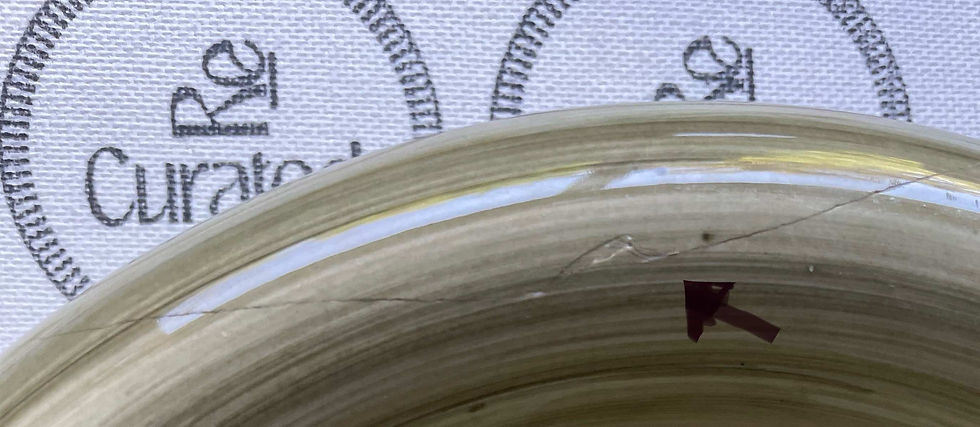 Thumbnail: Vintage Jersey Pottery Ceramic Plate, Green/Sage Glaze - Signed.