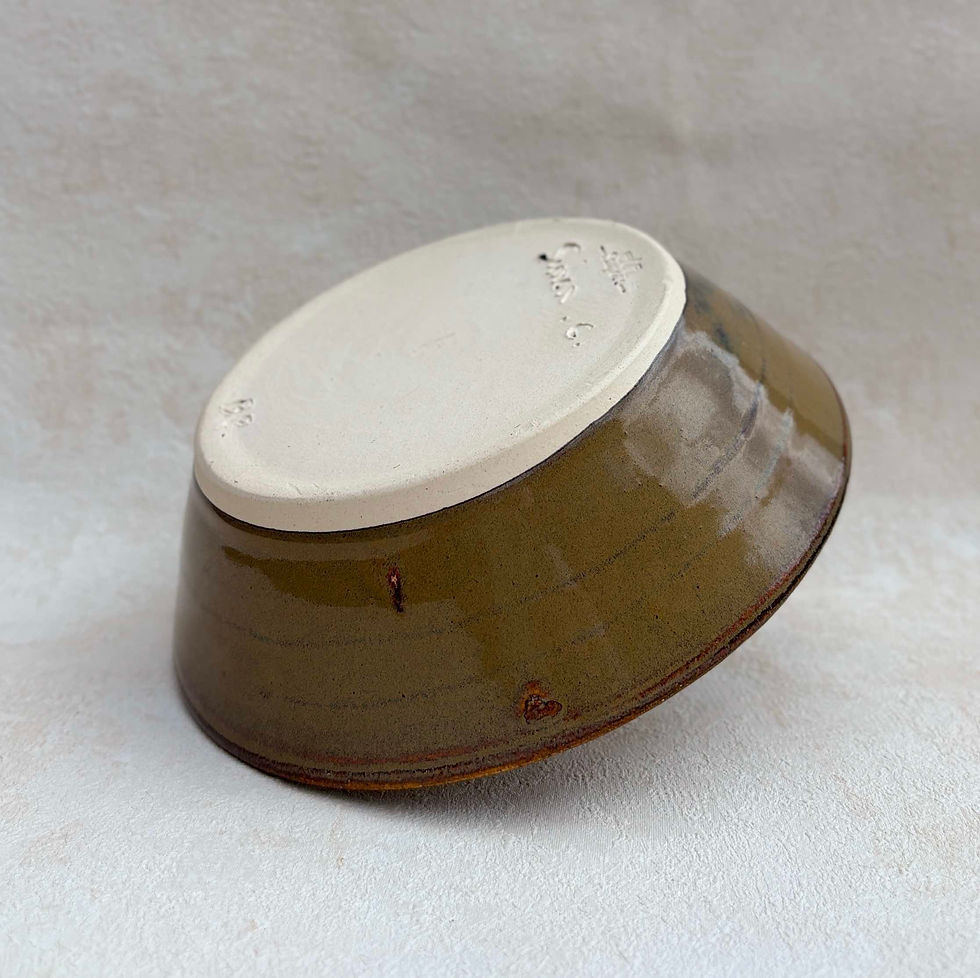 Thumbnail: Handmade Studio pottery, Stupots Studio Pottery, Organic Stoneware Drip Glaze Bowl, signed contemporary pottery. MCM