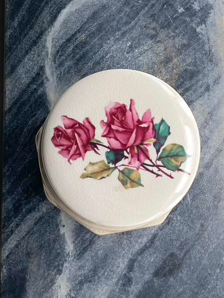 Vintage Sandland Ware lidded floral pot c.1950's rare