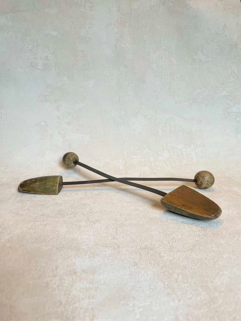 beautiful vintage shoes stretchers from 1940's with excellent patina, great on a shelf, situated within ur walk in wardrob