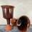 Thumbnail: Vintage Terracotta luxurious brown drip bowls, hand made artisan quality. Matching set.