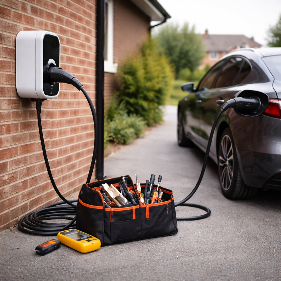 EV charger installation at Coventry home with electric car charging point on driveway