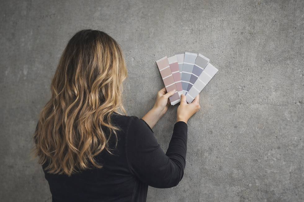 giulia con palette colori su parete cemento.PNG