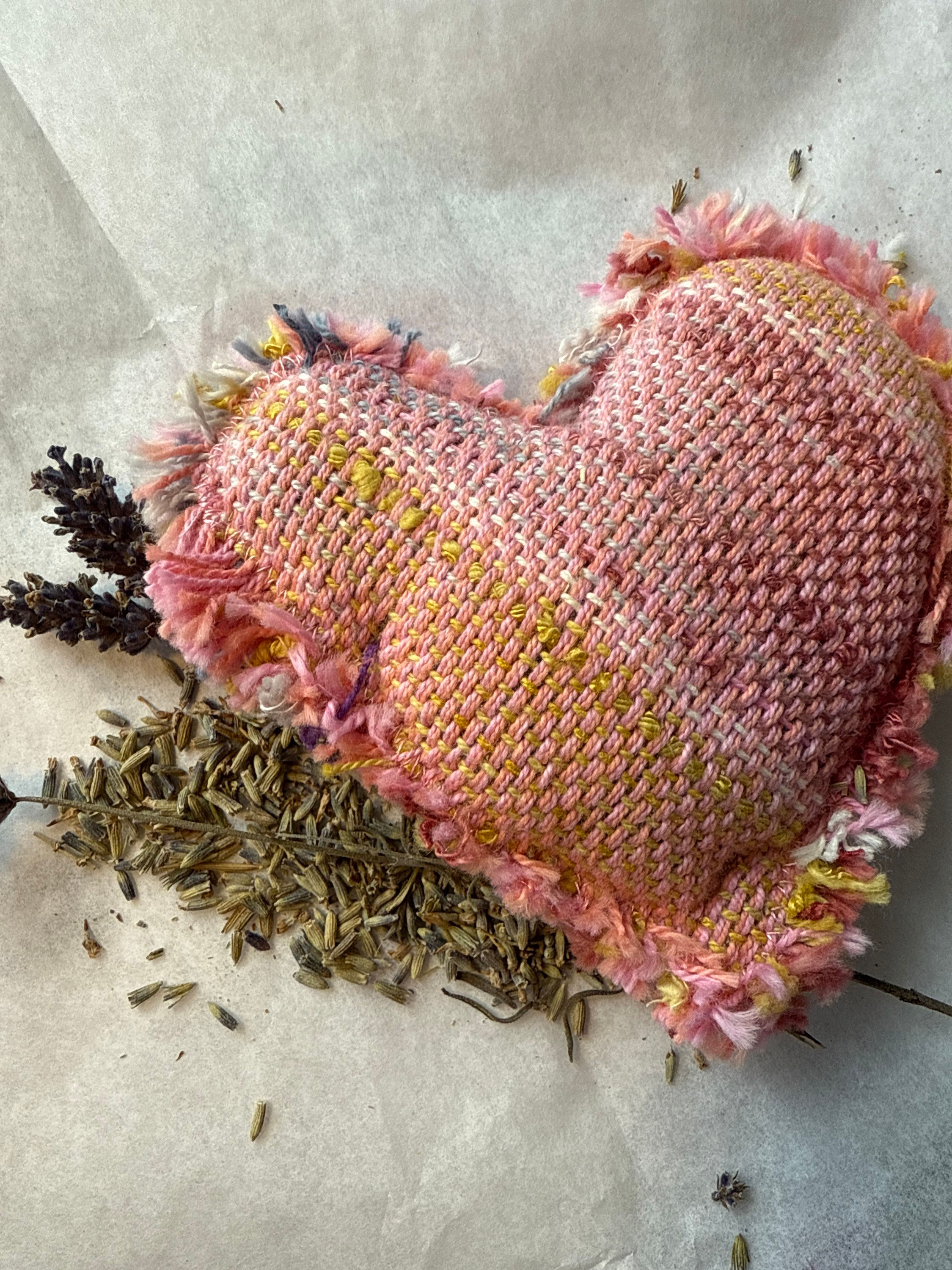 “Peachy Pink” Lavender Heart Sachet 