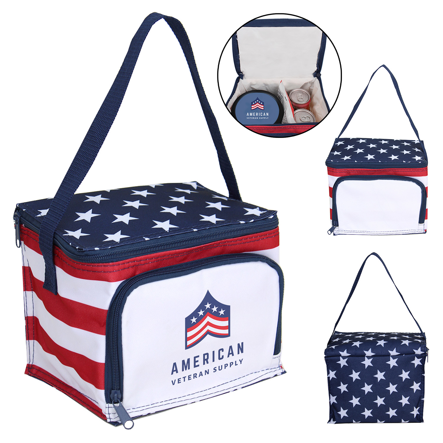 4078 Stars & Stripes 6 Can Cooler Bag