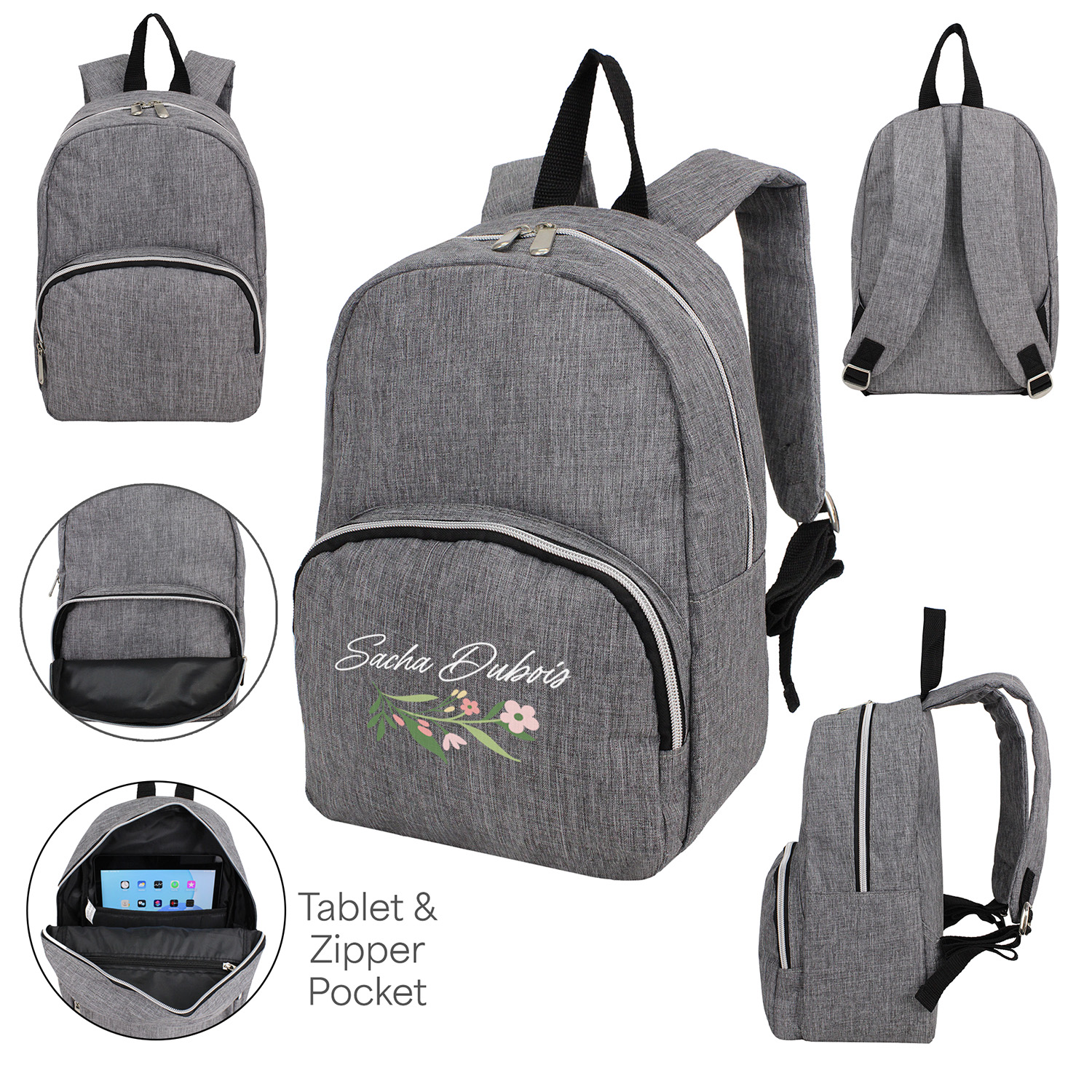BP31004 Mini Heather Gray Tablet Backpack