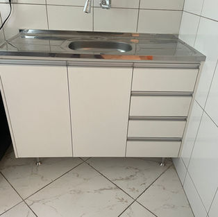 Cozinha Planejada MDF Branco Puxador perfil bairro Santa Maria Belo Horizonte
