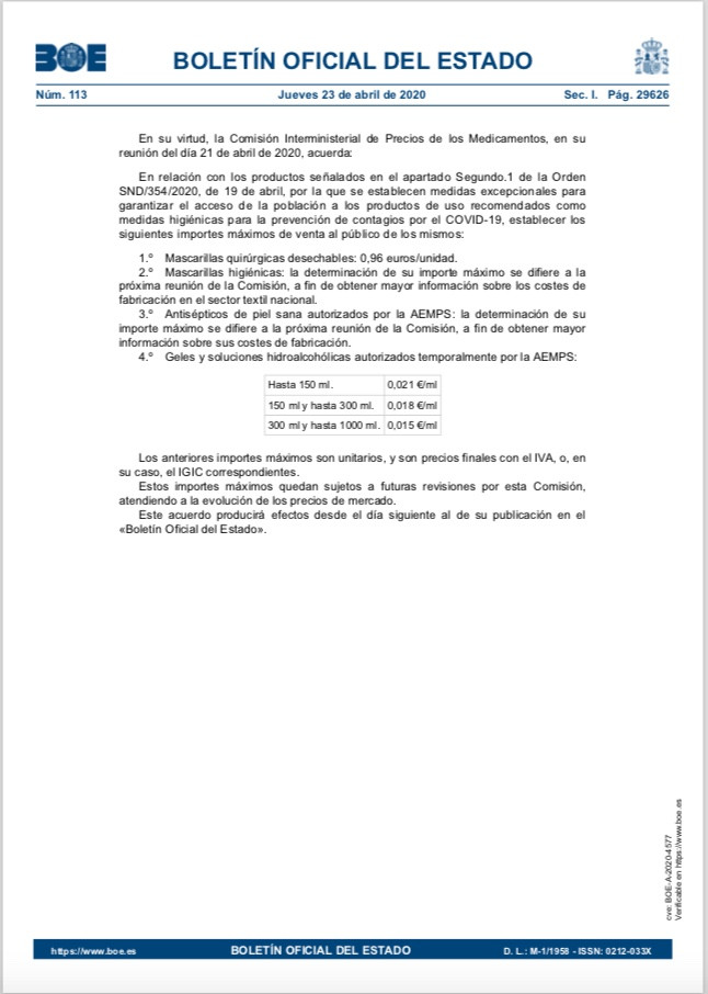 BOE 23 de abril de 2020