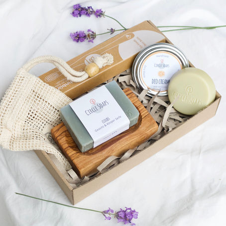 handmade soap bars with deodorant and eco friendly accesssories