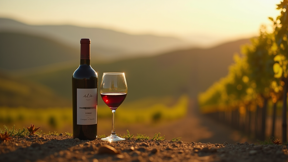 Dettaglio di un calice di vino rosso nelle Langhe