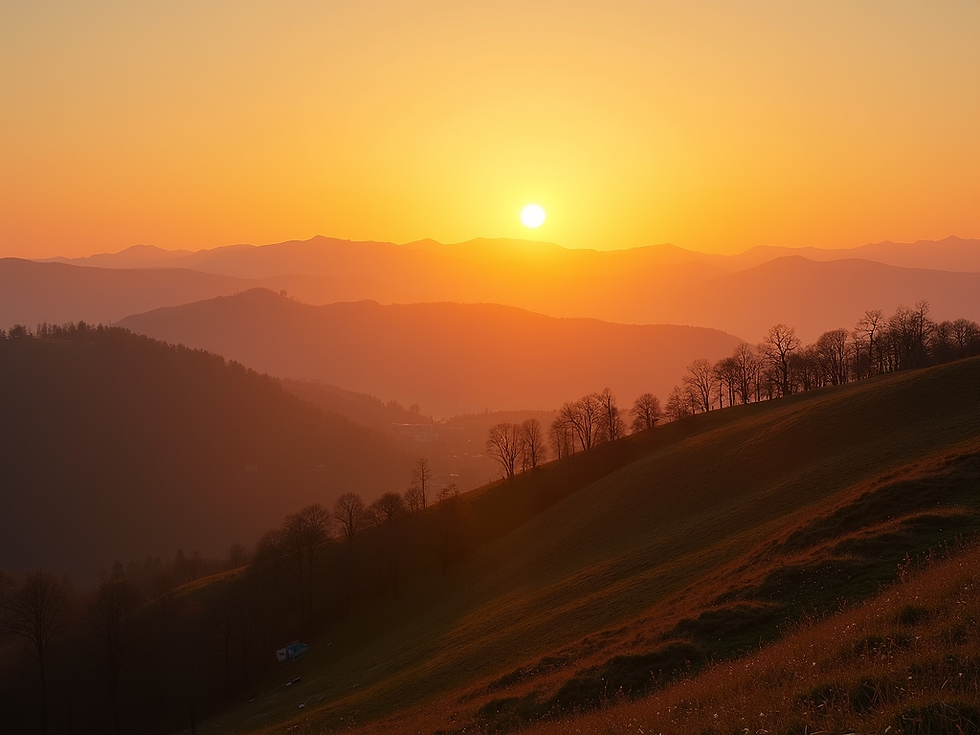 Monferrato hills at sunset, Piedmont