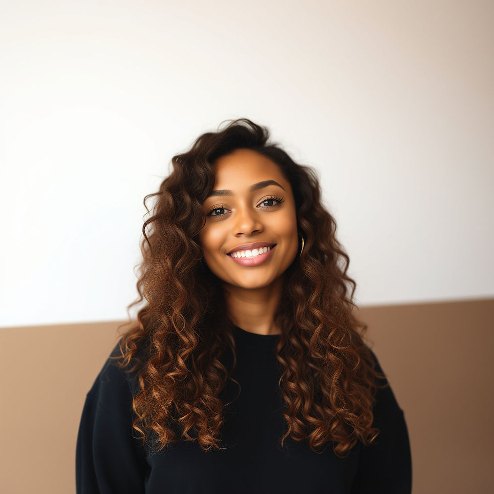 beautiful mixed race african american and asian woman in her early 20s with big, long wais