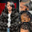 Thumbnail: 13X6 Body Wave Lace Front Wig Human Hair Pre Plucked Bleached Knots 180 Density