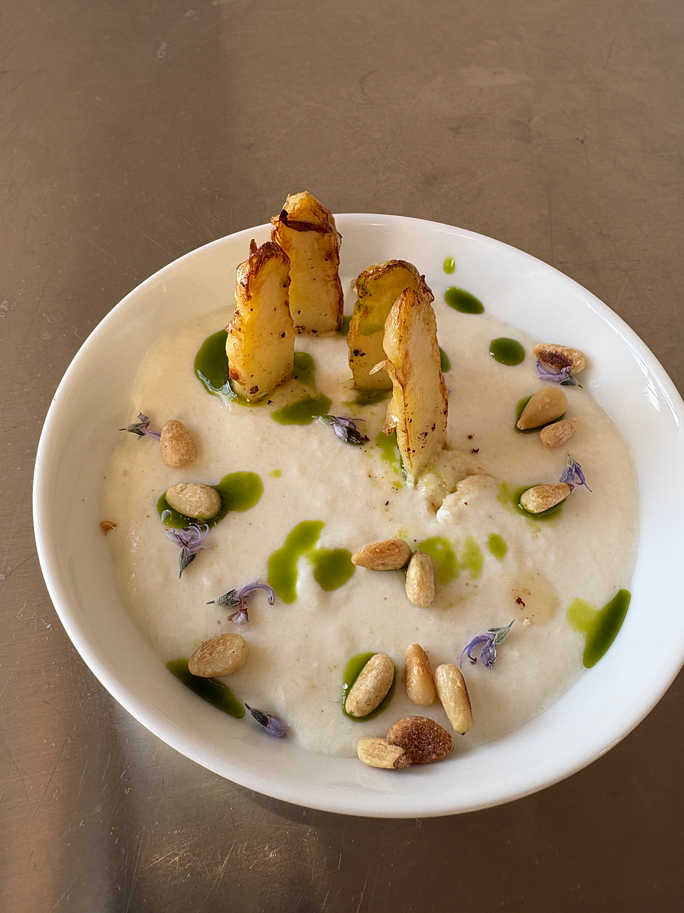 Spargel-Stracciatella-Creme, überraschend gut